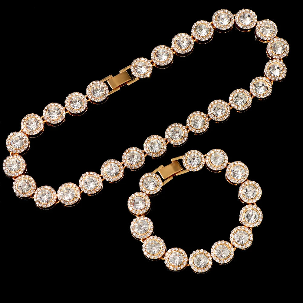 Iced Out 13MM Tennis Chain Micro Paved Cuban Link Chain Necklace Bling