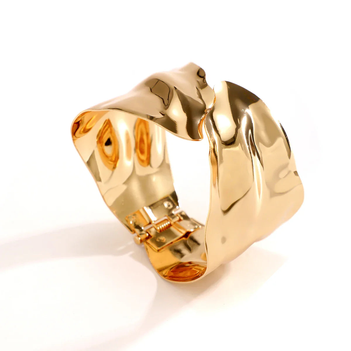 Punk Heavy Metal Irregular Open Bangle for Women Gold Color Wide Big Cuff Bracelet Trendy Jewelry On The Hand Wedding Party Gift