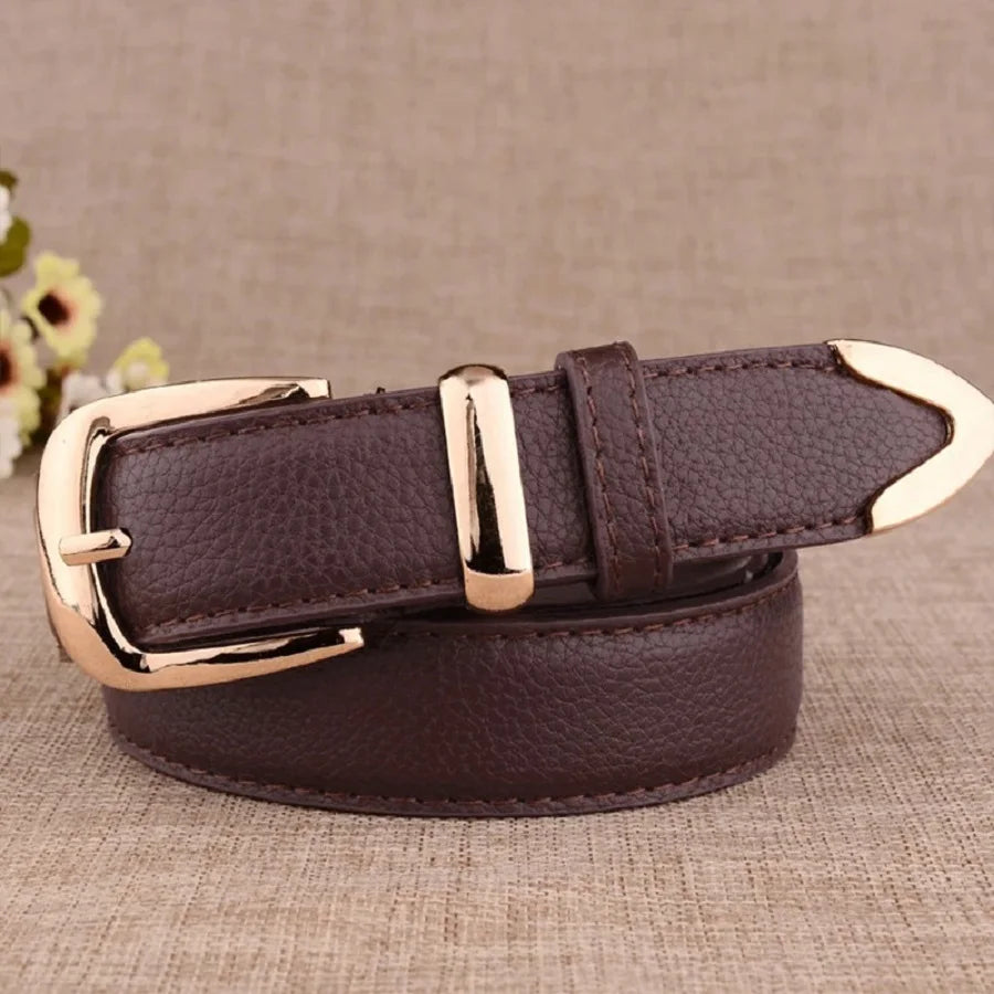 Women Leather Belts High Quality Fashion Best Matching Dress Jeans Belts for Lady Women's Dress Luxury Designer Brand LB2146