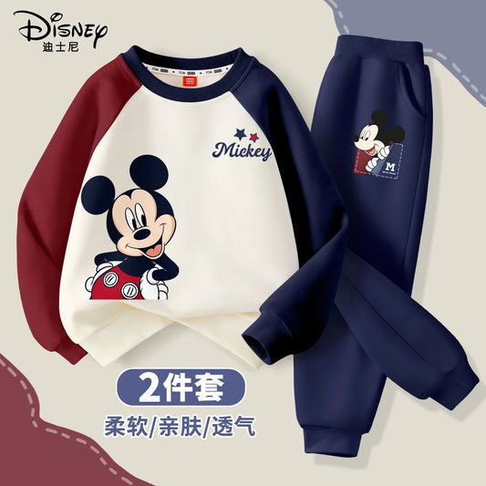Autumn Baby Boy Disney Minnie Printed Clothes Set Kid Girl Sweatshirts Pullover Top and Pants 2pcs Suit Children Tracksuits