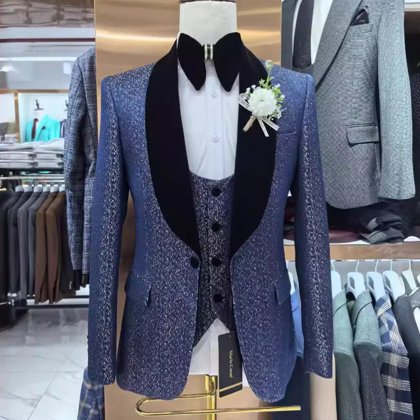 Tuxedo for Mens: Boutique Men Leisure Business Suits Trousers Waistcoat / Male Flower