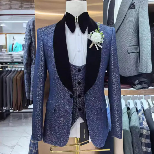 Tuxedo for Mens: Boutique Men Leisure Business Suits Trousers Waistcoat / Male Flower