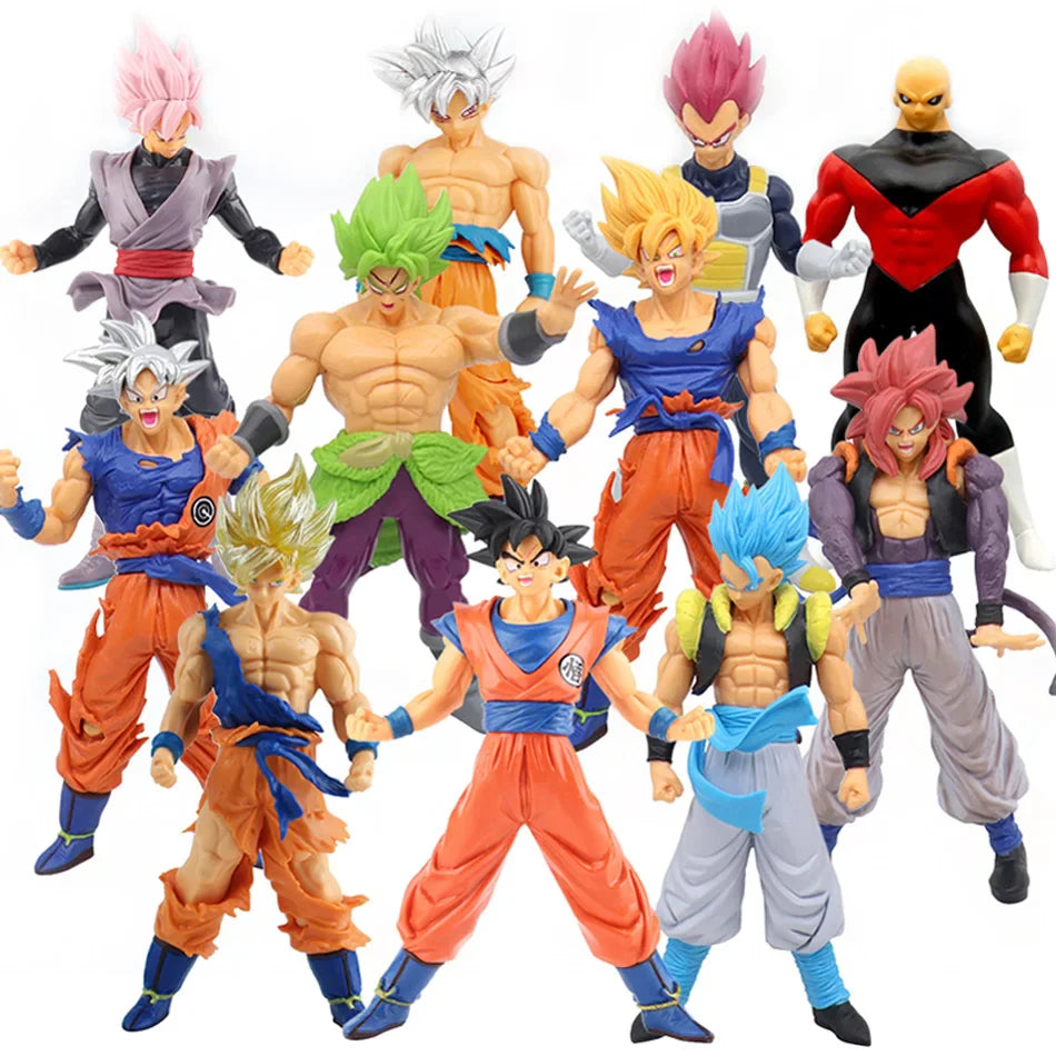 Anime Dragon Ball Z Super Saiyan Son Goku Broly Vegeta Anime Action Figure Model Christmas Gifts Collectible Figurines for Kids