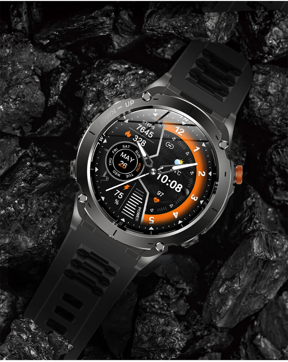 New Men Outdoors Sports Military GPS SmartWatch 10ATM Waterproof 730mAh High Battery Compass NFC HD Call For Android IOS Watch