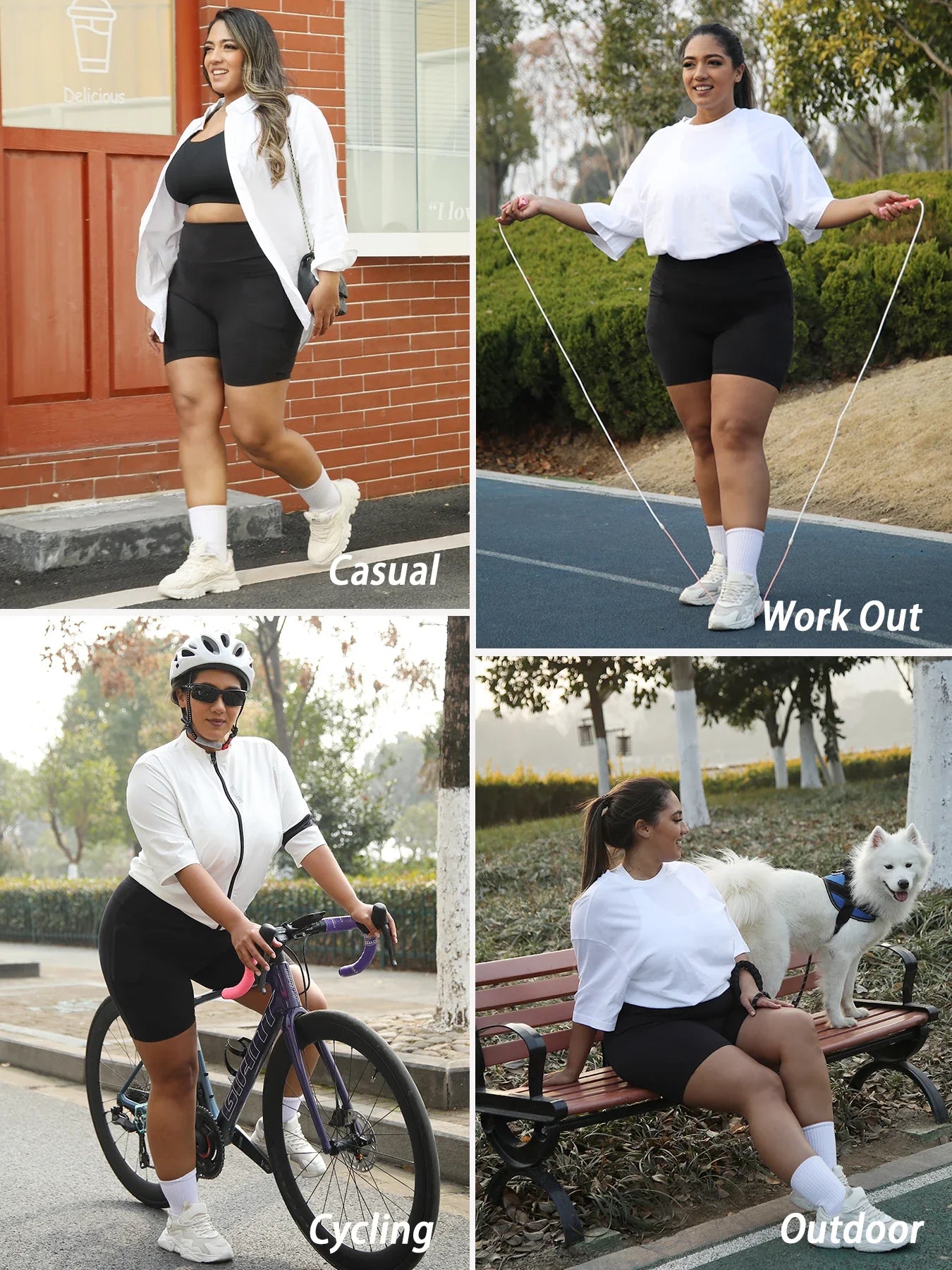 Plus Size High Waisted Biker Shorts For Women With Pockets Super Soft Tummy Control No See Through Workout Running Yoga