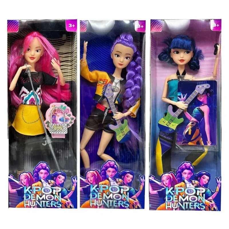 2025 Kpop Demon Hunters Live-Action Figure Toy Set with Theme Song Colorful Lights Action Figures for Fans And