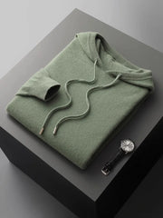 Men's One-piece ready-to-wear Hoodie 100% Merino Wool Knitted Sweatshirt Autumn