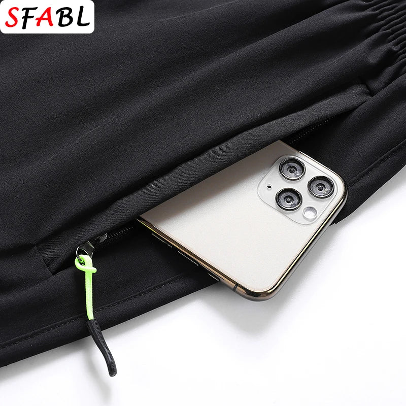 3 Pieces Gym Sports Shorts Men Quick Dry Workout Running Training Fitness Jogging Short Pants Man Summer Board Shorts Breathable