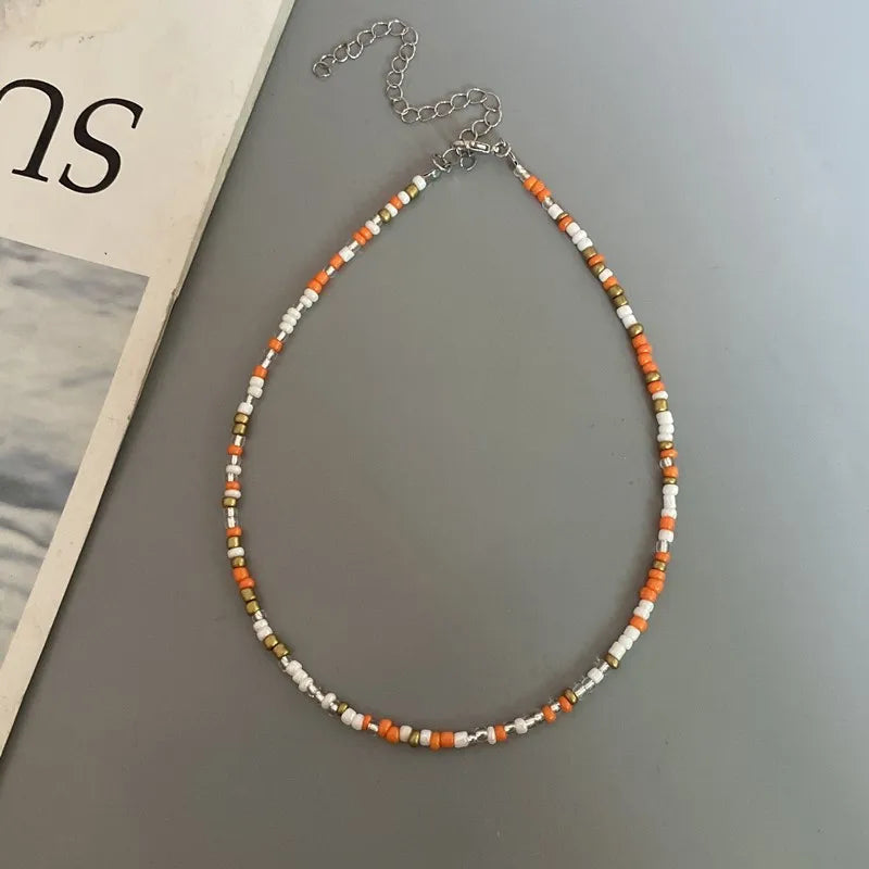New Seed Beads Bohemia  Choker Chain Fashion  Charm Collar Colorful Handmade Colar Collar Necklace Jewelry Femme