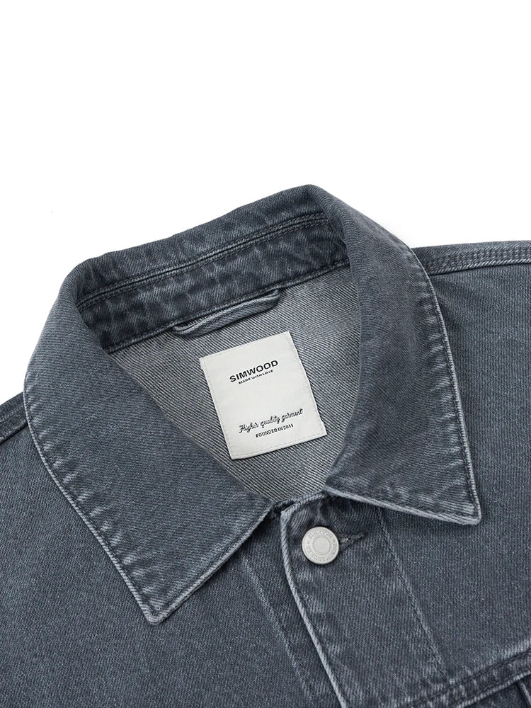 Autumn New Oversize Denim Jackets Men 12oz Washed Classical Denim Coats