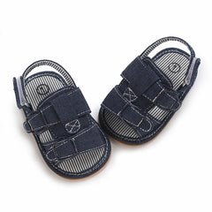 Summer Rubber Base Anti Slip Baby Sandales Shoes Toddler Girl Boy Canvas Sandals