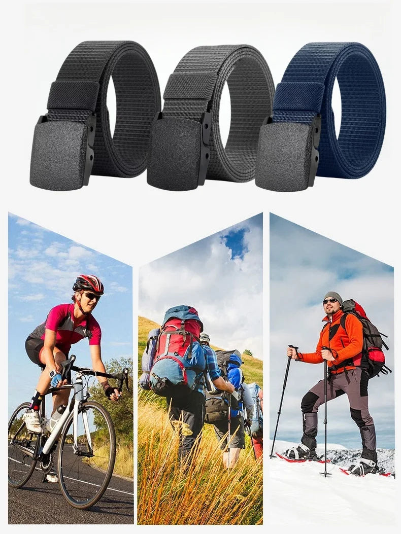 Men's Tactical Belt Non-Metallic Outdoor Sports Leisure Men's Belt Student Canvas Belt