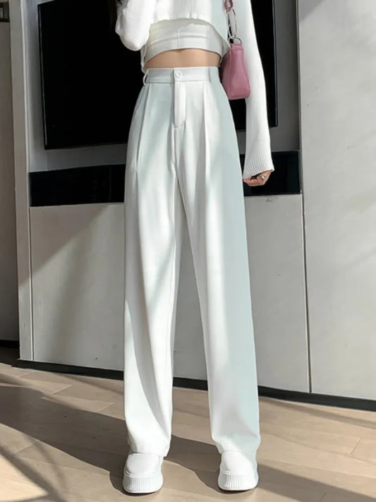 Casual High Waist Loose Wide Leg Pants for Women Spring Autumn