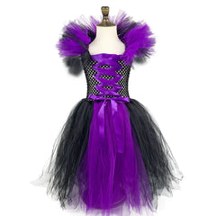 Disney Mistress of Evil Cosplay Outift Tutu Dress for Little Girls Kntting Handmade