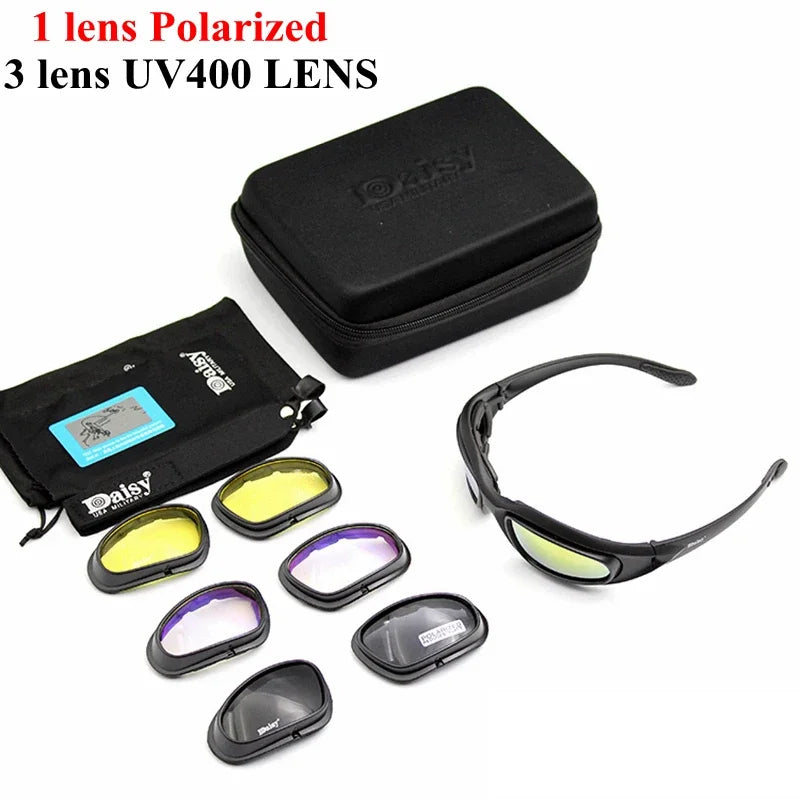 Sunglasses Men Airsoft Hunting Shooting Glasses UV400 Protection  Desert