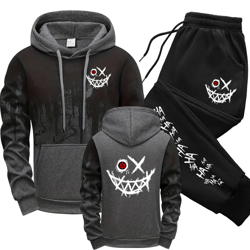 Men's Tracksuit  Men Two Piece Sets Versatile Casual Jogging Sweatshirts Fashion Comfort Daily Sports Simple Splashed Ink Hoodie