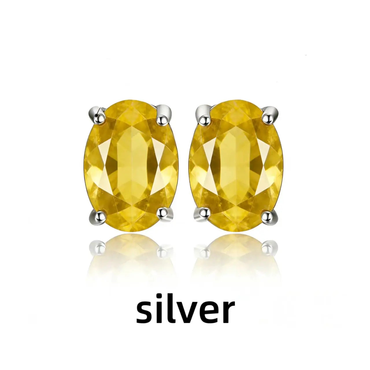 Jewelrypalace Rose Gold Yellow Gold Plated Oval Natural Amethyst Citrine Garnet Topaz Peridot 925 Sterling Silver Earrings for Women