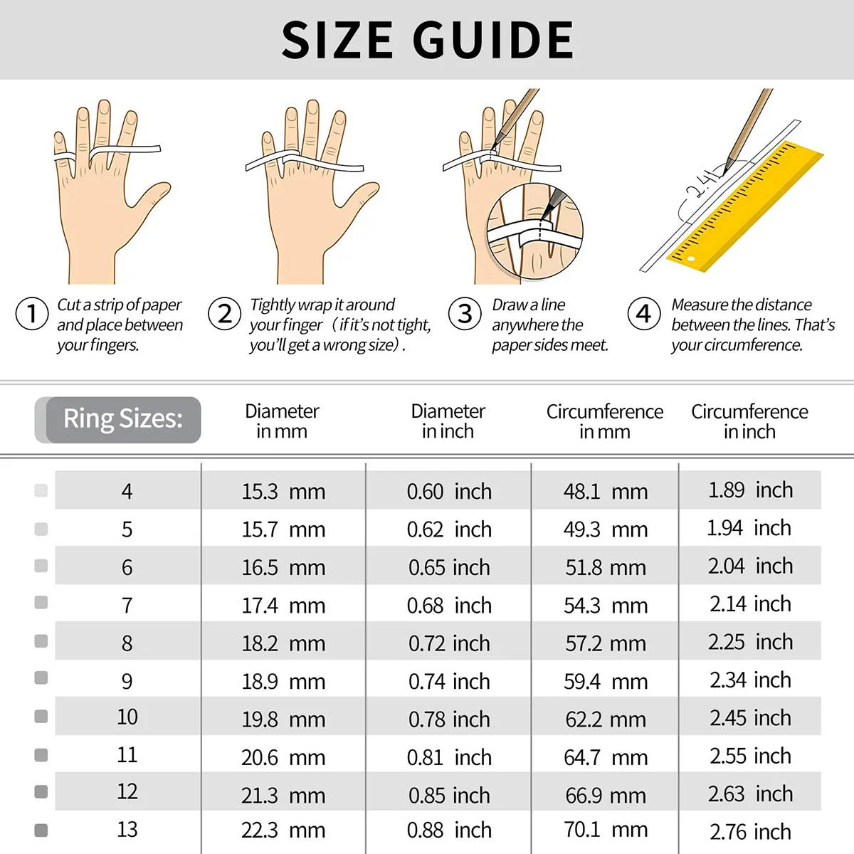 JIUZUAN 2ct Moissanite Ring, 925 Silver Plated 18k, Round Cut, Eternity Band, Wedding Ring for Women, Sparkle Engagement Jewelry
