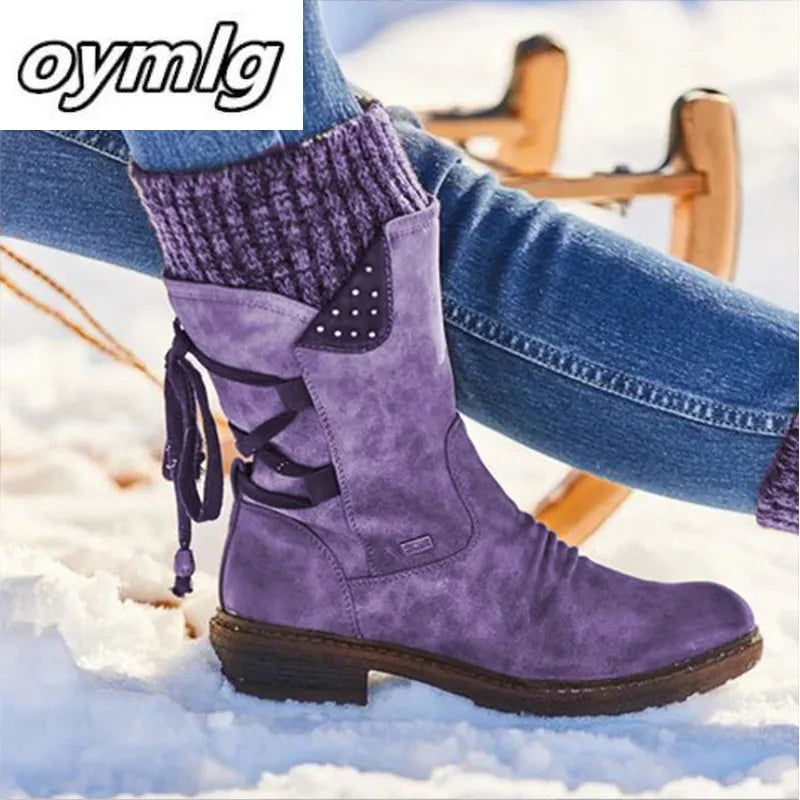 Women boots Winter Mid-Calf Boot Winter Shoes Ladies Fashion Snow Boots Shoes