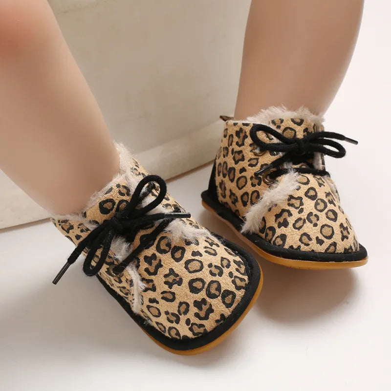 Leopard Theme Baby Shoes Boy Infant Toddler Casual Cotton Sole Anti-slip