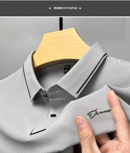 High end luxury brand fashion hot diamond short sleeve Advanced printed POLO shirt summer new Korean version men's lapel T-shirt