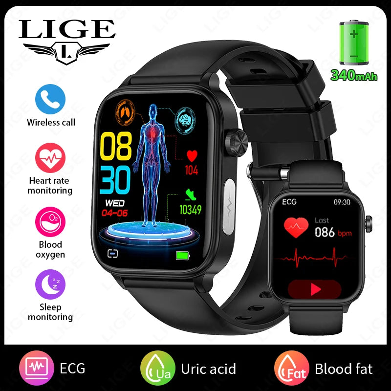 2026 New ECG+PPG Smart Watch Women Heart Rate Blood Lipid Uric Acid Women Menstrual Health Tracker Smartwatches For Android iOS
