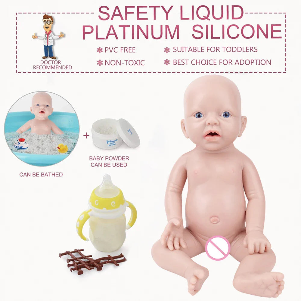 IVITA WG1554 14.96 inch 1.58kg 100% Full Body Silicone Reborn Baby Doll Soft Dolls Realistic Girl Baby DIY Blank Children Toys