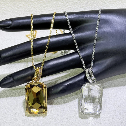 Original 2025 New Trend Anniversary Jewelry Set Charm Luxury Gold Purple Water Drop Crystal Fashion Women NecklaRce ing Earrings