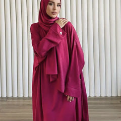 2025 EID Women Muslim Modest Abaya Ethnic style love Embroidery Abaya Dress Scarf Islamic Clothing Robes