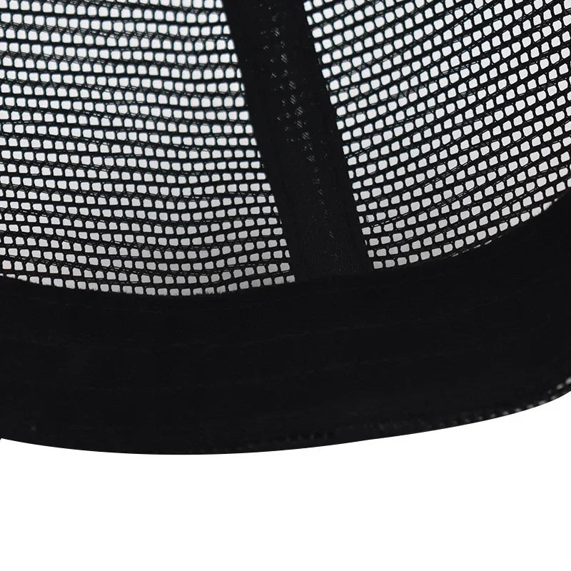 Mesh Baseball Cap Women Men Snapback Hat Casual Breathable Letter Icon