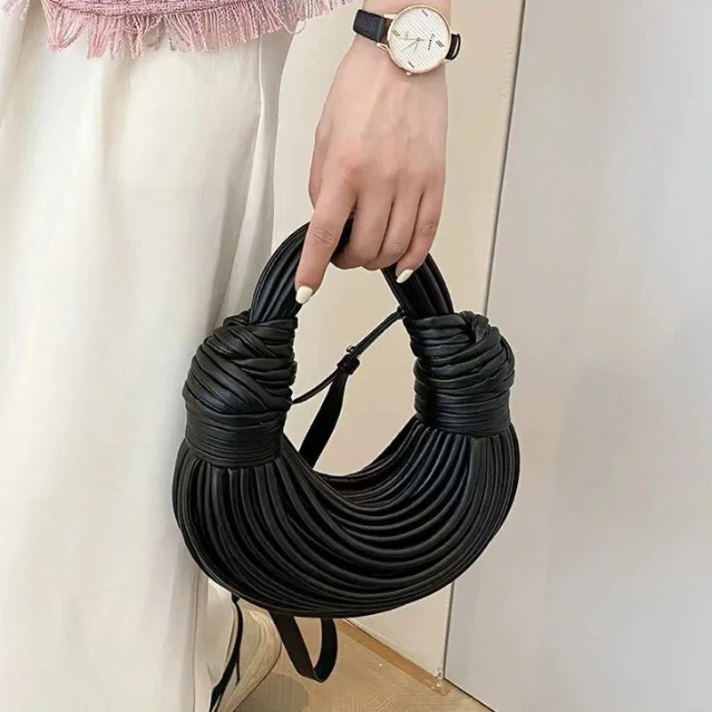 Handbags for Women in Gold Luxury Designer Brand Handwoven Noodle Bags