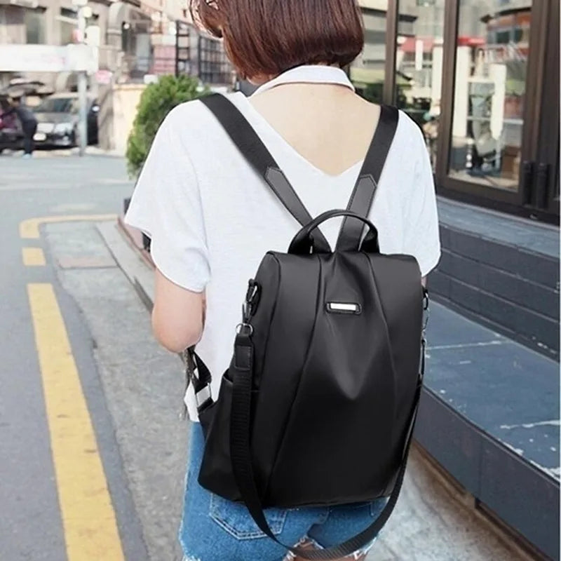 Casual Oxford Backpack Women Black Waterproof Nylon School Bags For Teenage Girls High Quality Fashion Travel Tote Packbag