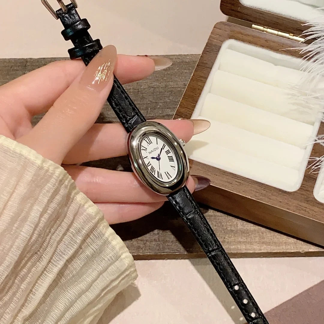 Fashion Oval Dial Women's Watch Casual Leather Band Analog Quartz Watches Female Wristwatch Dropshipping Clock Reloj De Mujer