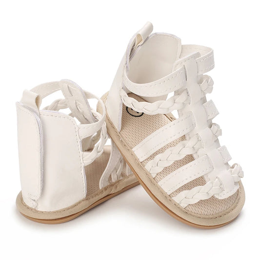 Baby Shoes Summer Girls Fashion High Top Catwalk Shoes Non-slip Soft Rubber