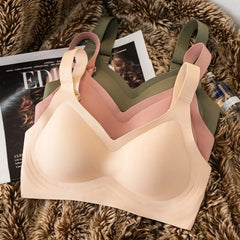 Seamless Bra Women Comfort Padded Bras Wireless Glossy Underwear