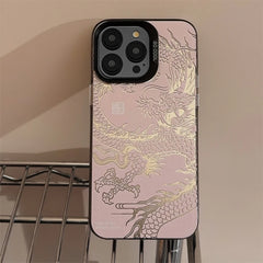 Electroplated China Dragon Cover Case For iPhone 16 15 14 13 12 11 Pro Max Plus Phone Case