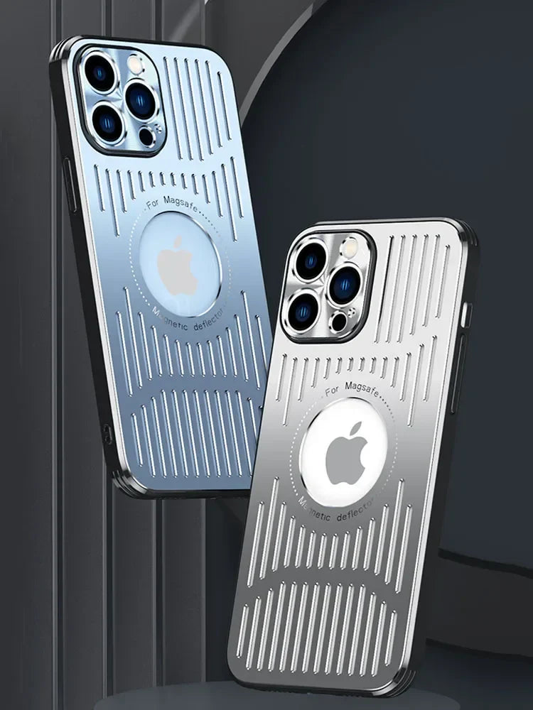 Better Heat Dissipation Aluminum Metal Phone Case For iPhone 17 16 15 14 13 12 Pro Max Back Cover