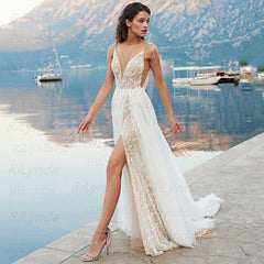 Boho Wedding Dresses Bohemian Wedding Gowns with Cap Sleeves