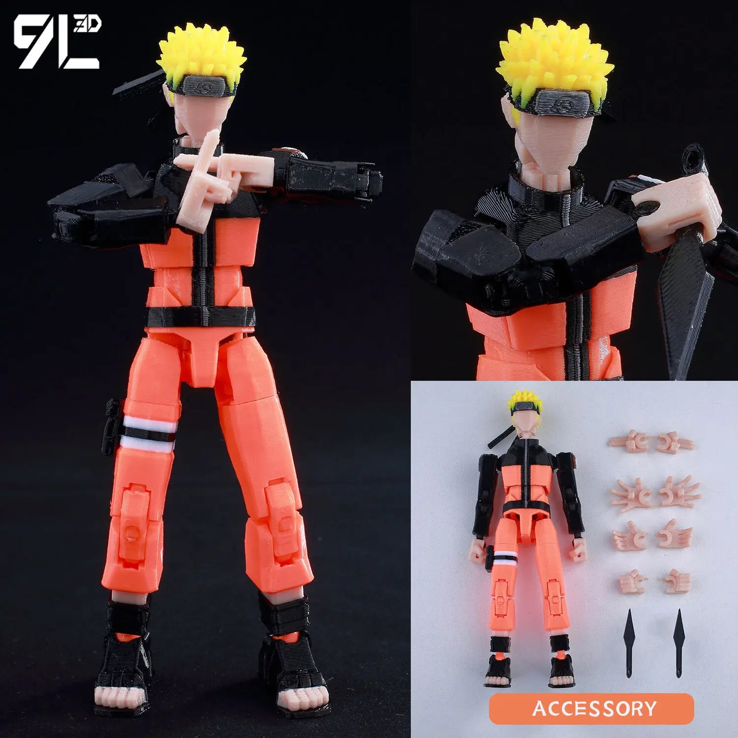 9L3D Printed Demon Slayer AKAZA Tanjiro Kamado Lucky Dummy 13 Movable Shapeshift Action Figures Mannequin Toys for Anime Fans