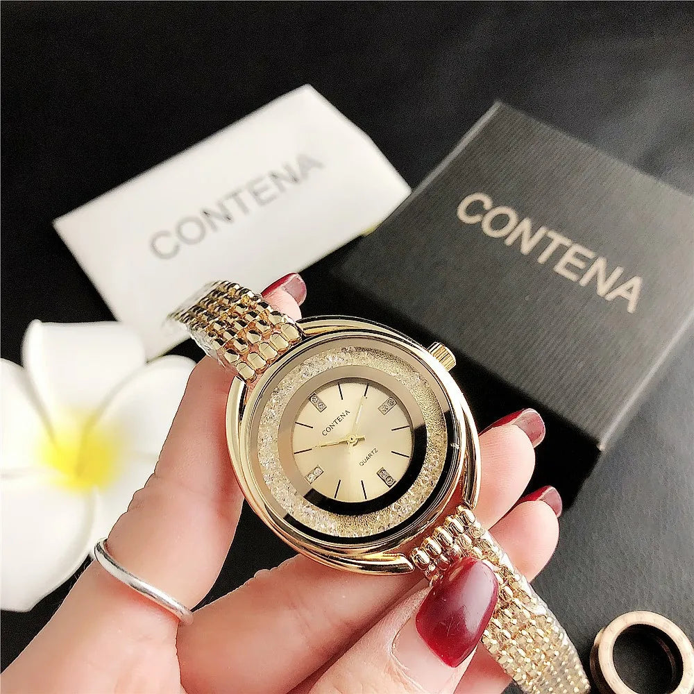 New Watch For Women High-End Luxury Stainless Steel Rhinestone Dial Wristwatch Water Resistant Woman Accesories Gifts for Women