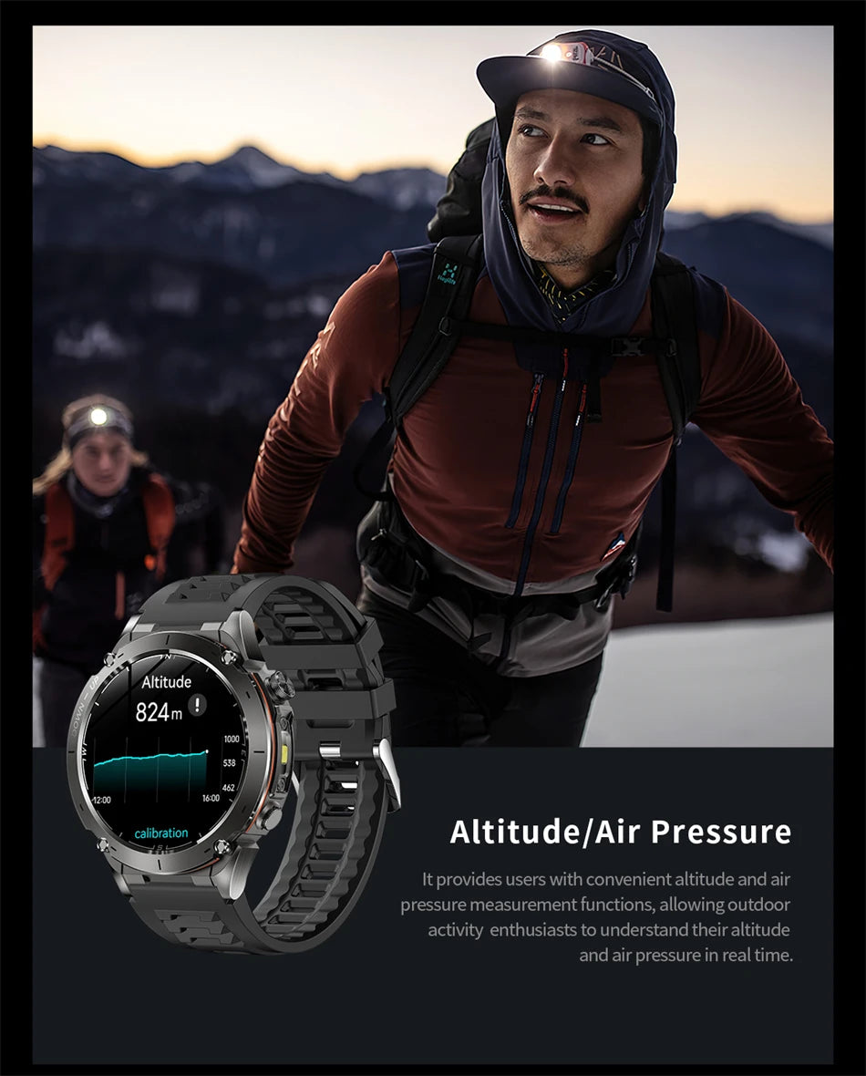 New Men Outdoors Sports Military GPS SmartWatch 10ATM Waterproof 730mAh High Battery Compass NFC HD Call For Android IOS Watch