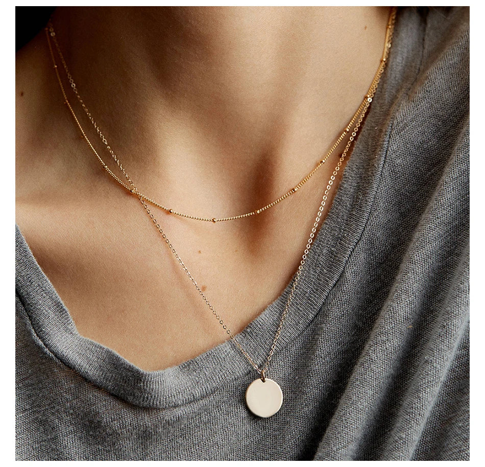 eManco Gold Color Stainless Steel  Chain Choker Necklace Women Chain Necklace Sets for Women gift