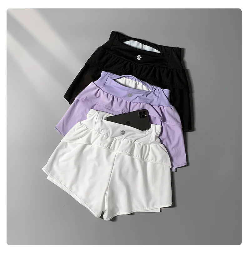 DRUR Yoga Short Woman Gym Clothes 2 In 1 High Waist Pants With Pockets Fitness Cycling Shorts Women Yoga Shorts Sportwear 2025