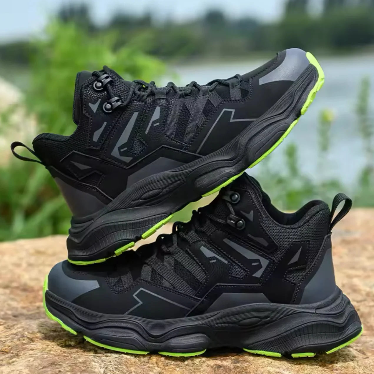 Slip Resistant Steel Toe Safety Boots Impact Protection Comfortable Durable Multi-Purpose Work Shoes