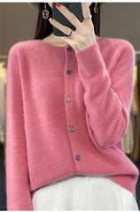 Spring and Autumn  New 100% pure merino cashmere sweater women's O-neck