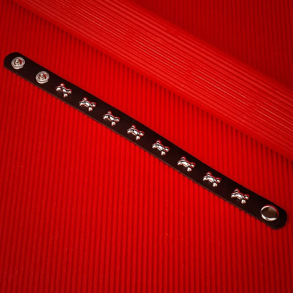 Punk Hip Hop Rock PU Leather Bracelet Unisex Trendy Chain Skull Pentagram Rivet Bracelet Party Jewelry Accessories