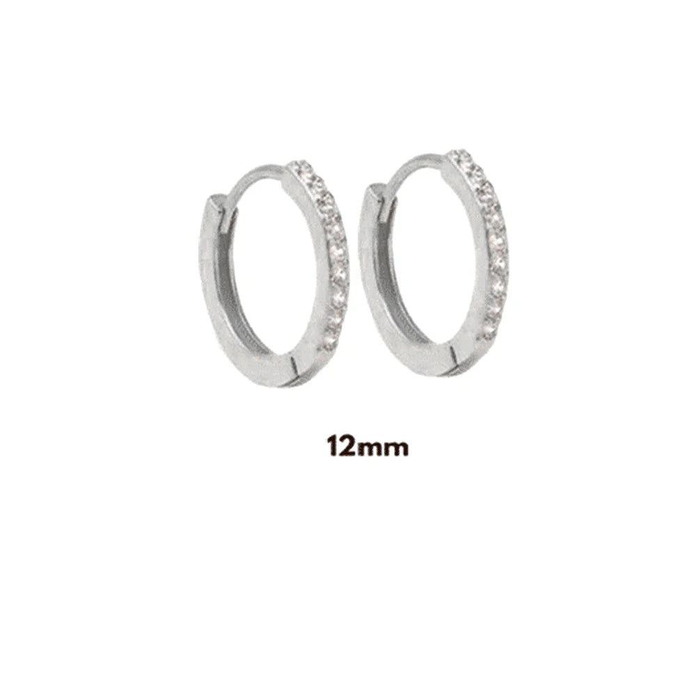 ANDYWEN 925 Sterling Silver Gold Zircon CZ 5mm 6mm 7mm 8mm To 13mm Huggies Hoops Piercing Pendiente Clips Luxury Fine Jewelry
