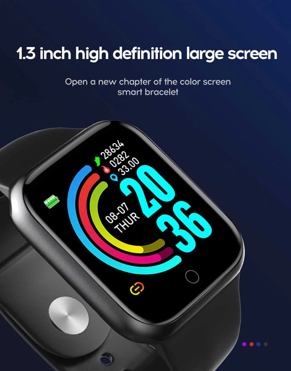 Y68 Smart Watch Color Screen Step Counting Multi Sports Mode Message Reminder Photography Music Remote Control Smart Band