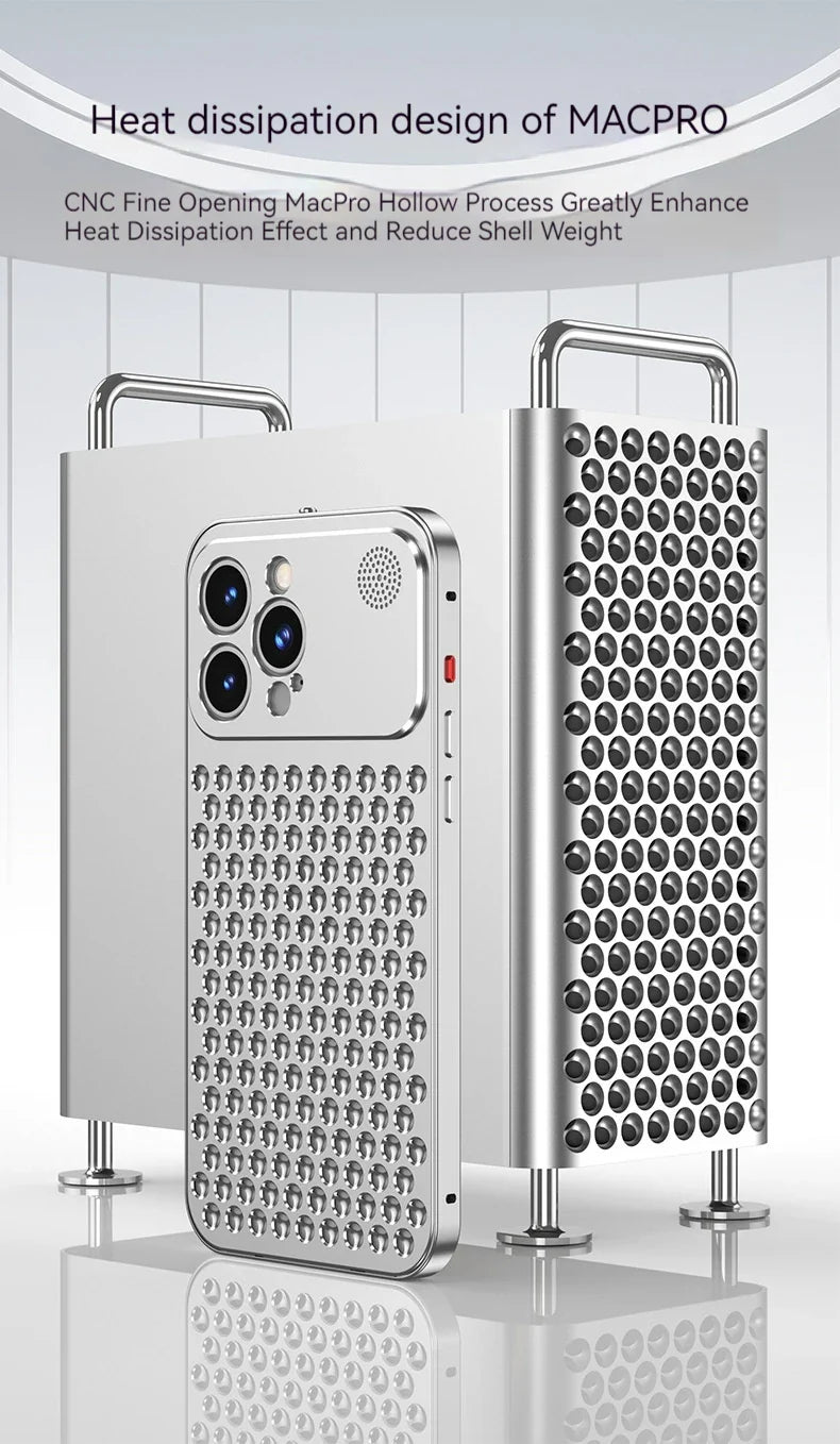 For iPhone 14 15 16 ProMax Metal Heat Dissipation Phone Case 15Pro Aluminum Alloy Aromatic Ultra-thin Shock-absorbing Back Cover