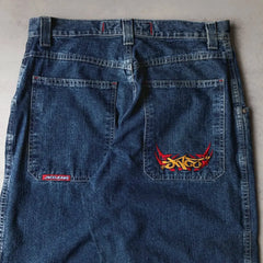 Y2k Baggy Jeans Hip Hop Rock Embroidery Pattern Men Women Fashion Streetwear